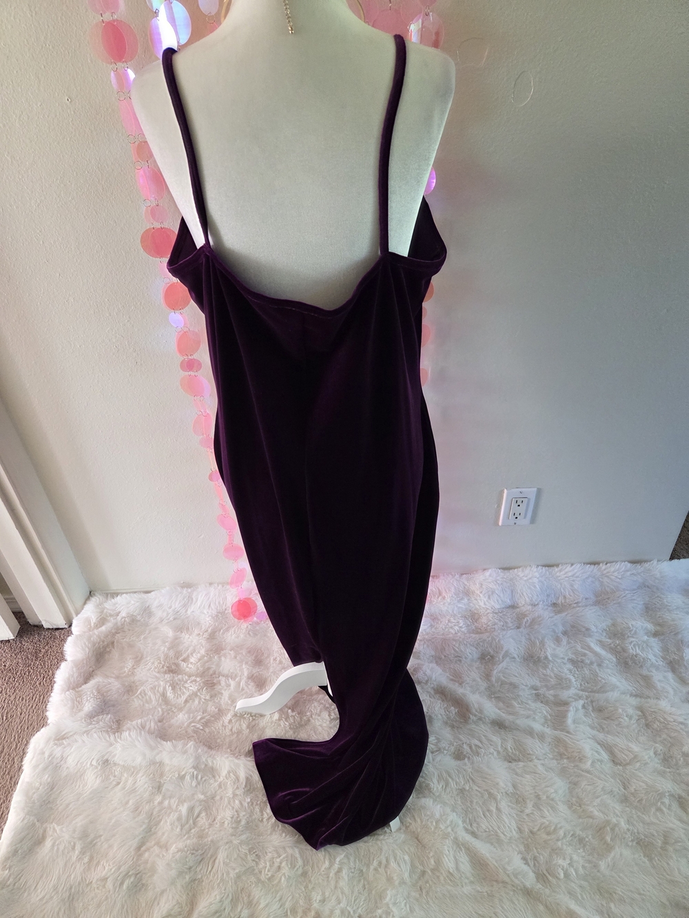 90s Whimigoth Deep Purple Velvet Maxi Worthimgton Dress - Picture 4 of 11